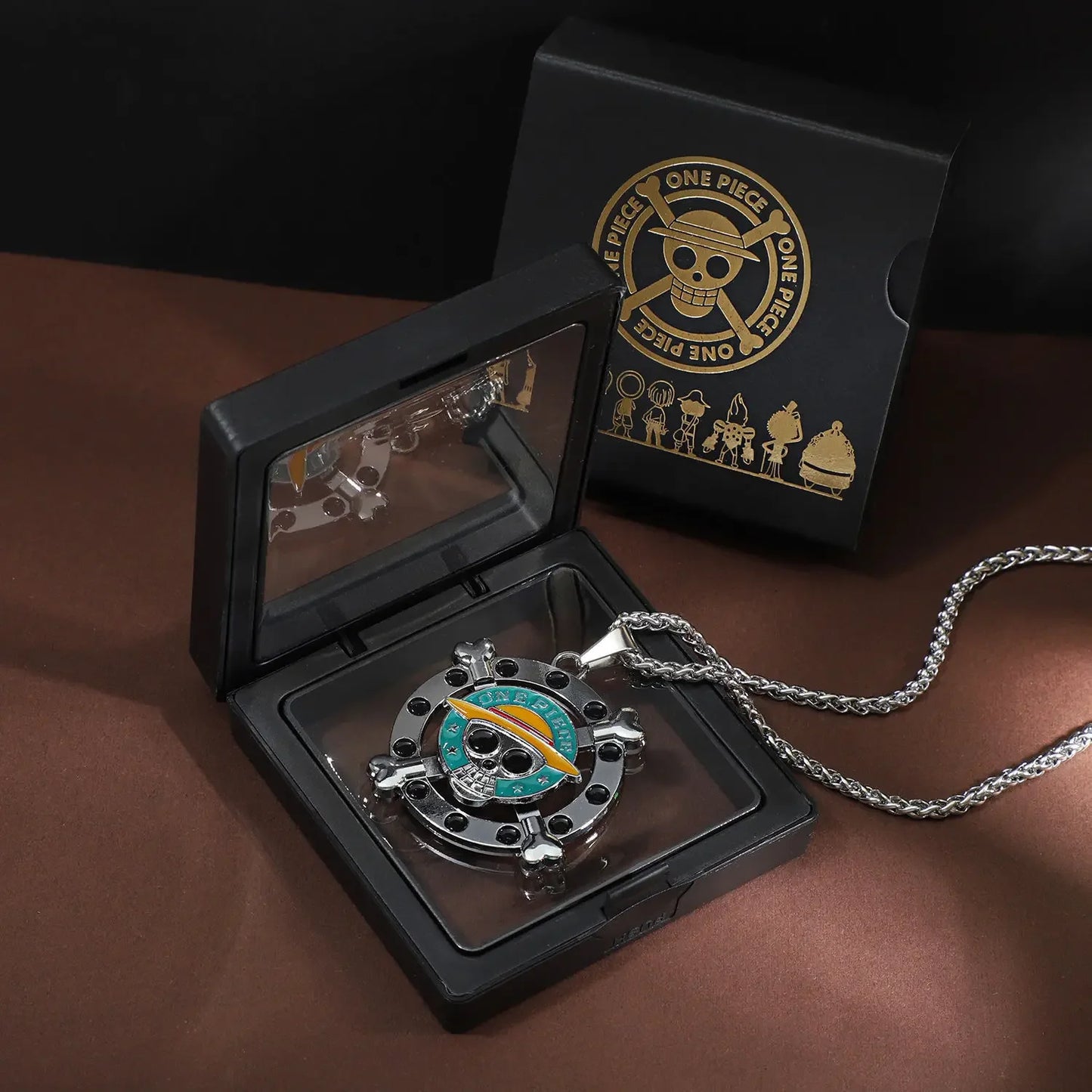 One Piece Luffy & Ace Necklace – Anime Straw Hat Metal Pendant for Men & Women, Sweater Chain Birthday Gift