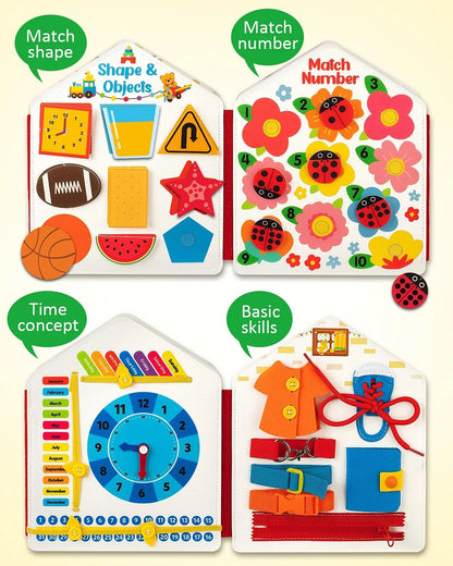 Montessori Busy Board for Toddlers – Sensory Busy Book for Early Education & Fine Motor Skills Learning Toys