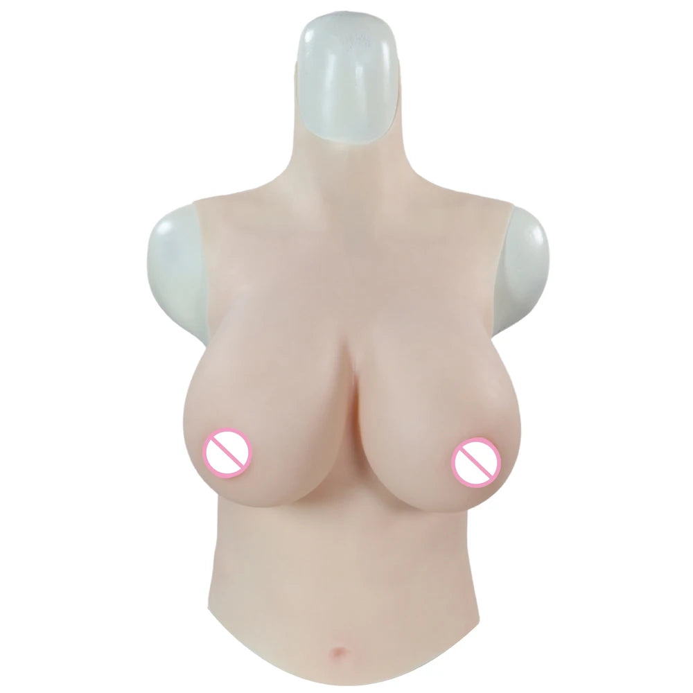 Silicone Breast Forms - Realistic Half-Body Breastplate with C/D/G/H Cup Options