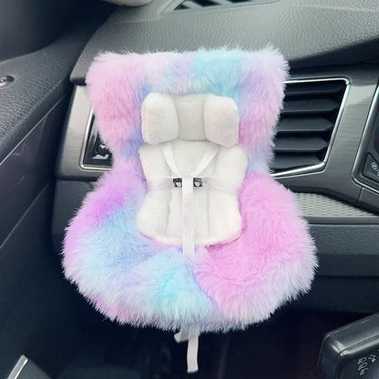 Labubu Car Doll Safety Seat – Kawaii Plush Aromatherapy Air Freshener for Ob11 & Dolls up to 18cm