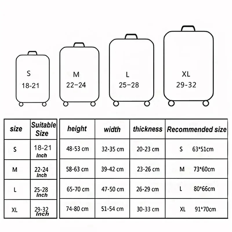 Stretch Fabric Luggage Cover — Dustproof Suitcase Protector for 18-32 Inch Travel Bags