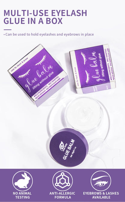 ICONSIGN Lash Glue Balm – Fast Fixing Eyelash & Brow Lifting, Waterproof Wax Beauty Makeup Tool