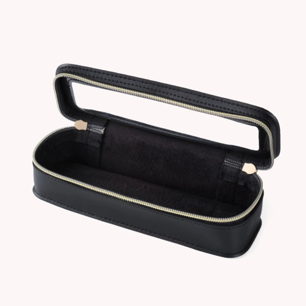 Women’s PU Transparent Makeup Brush Bag – Dual Zipper Travel Cosmetic Brush Holder Case