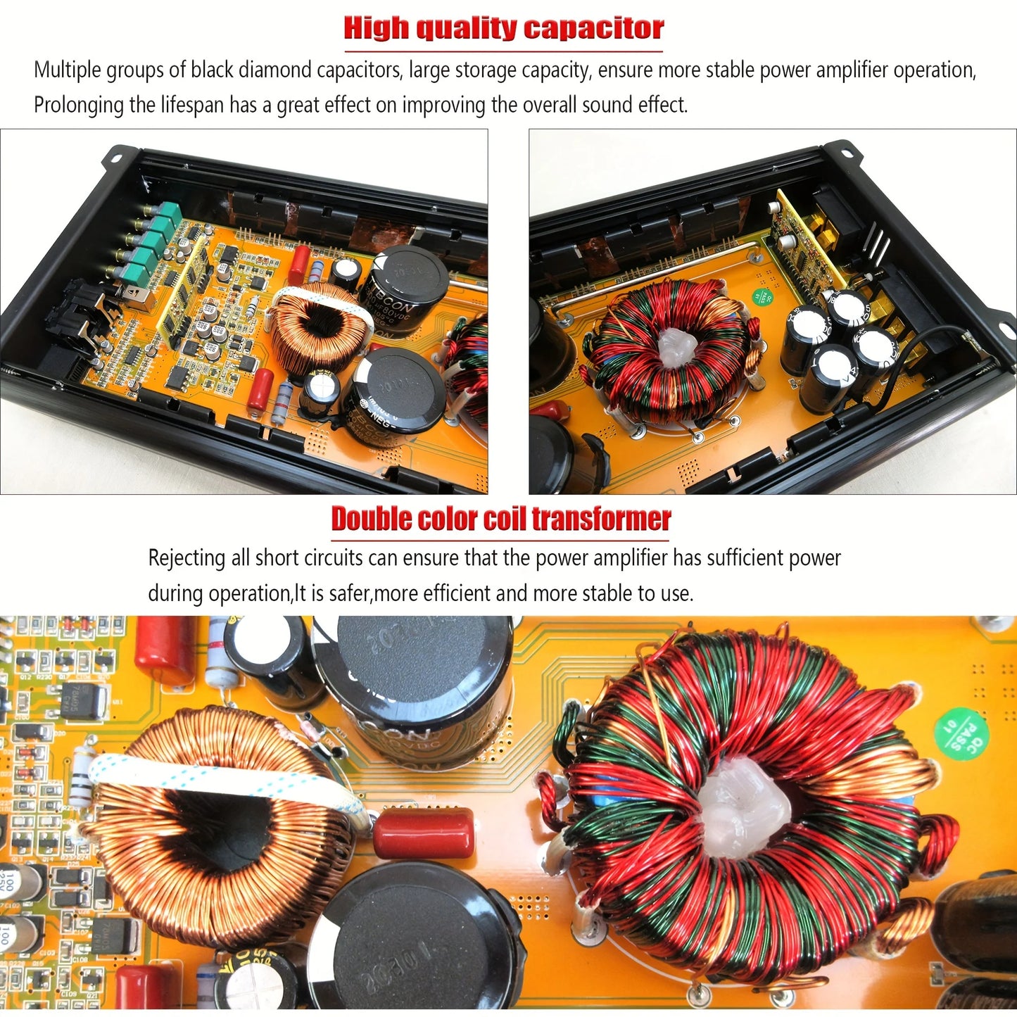 1500W RMS Class D Mono Amplifier with Remote - 1-Channel Stable Power Amp for Subwoofer Systems