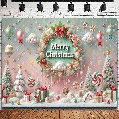 Merry Christmas Backdrop 2026 – Santa, Snowman & Xmas Tree Background for Family Party, Baby Shower & Photo Props