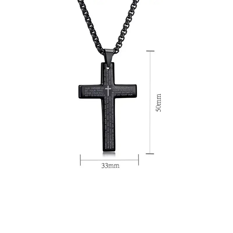 Fashion Cross Chain Pendant Necklace - Metal Geometry Punk Gothic Jewelry for Men and Women - Vintage Party Gift