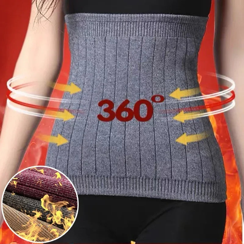 Wool Waist Support Belt - Warm Cashmere Lumbar Brace for Fitness, Sports & Everyday Comfort