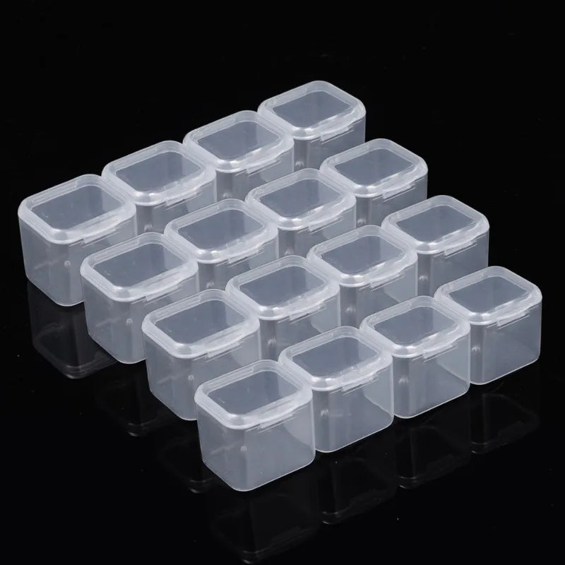 Transparent Mini Storage Box – Clear Plastic Beads, Jewelry & Nail Art Organizer Case, Portable DIY Container