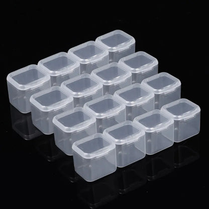 Transparent Mini Storage Box – Clear Plastic Beads, Jewelry & Nail Art Organizer Case, Portable DIY Container