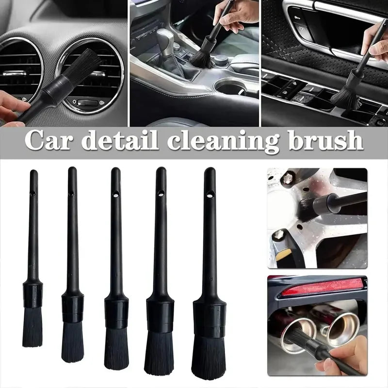 1/5x Car Detailing Brushes – Soft Auto Cleaning Brush for Wheels, Interior & Exterior Dust Removal