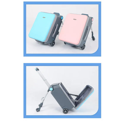 Kids Ride-On Stroller Travel Suitcase – Multifunction Waterproof & Wear-Resistant Luggage Trunk for Children