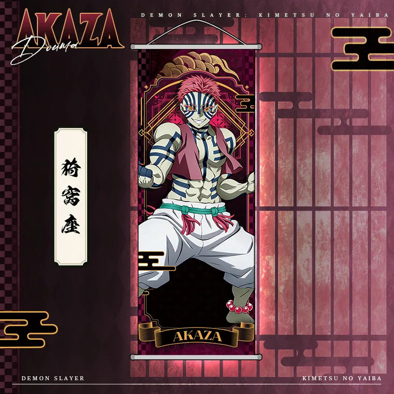 Akaza Wall Scroll - Demon Slayer Anime Poster for Bedroom Decor, Holiday Gift and Fan Collection