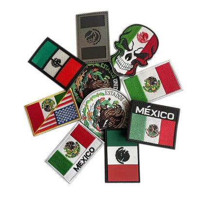 Mexico Flag Eagle Skull Patch - Embroidered Fabric & PVC Tactical Applique Badge for Bags and Gear