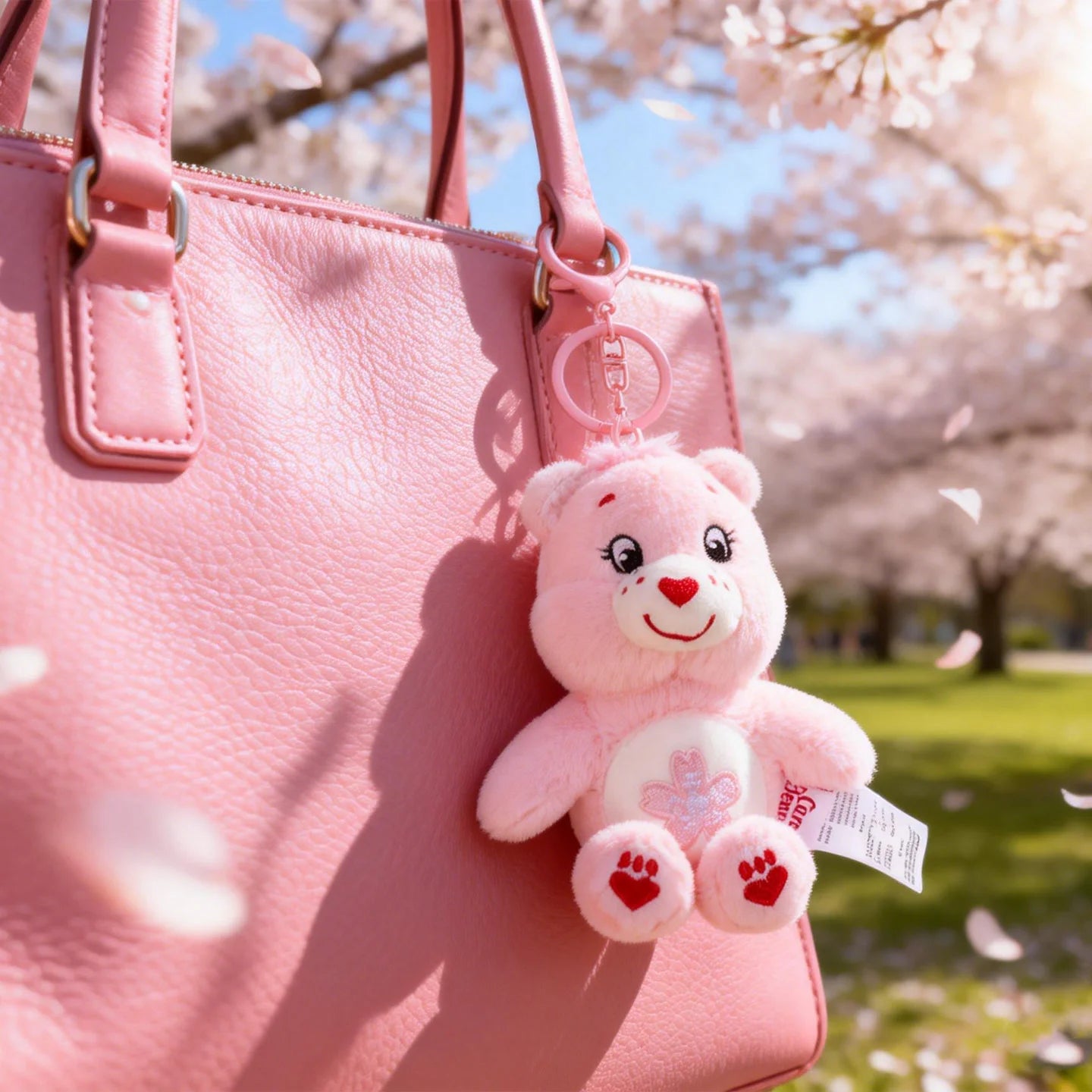 Care Bears Plush Keychain - 15cm Squeaky Bear Pendant for Backpack & Luggage Gift