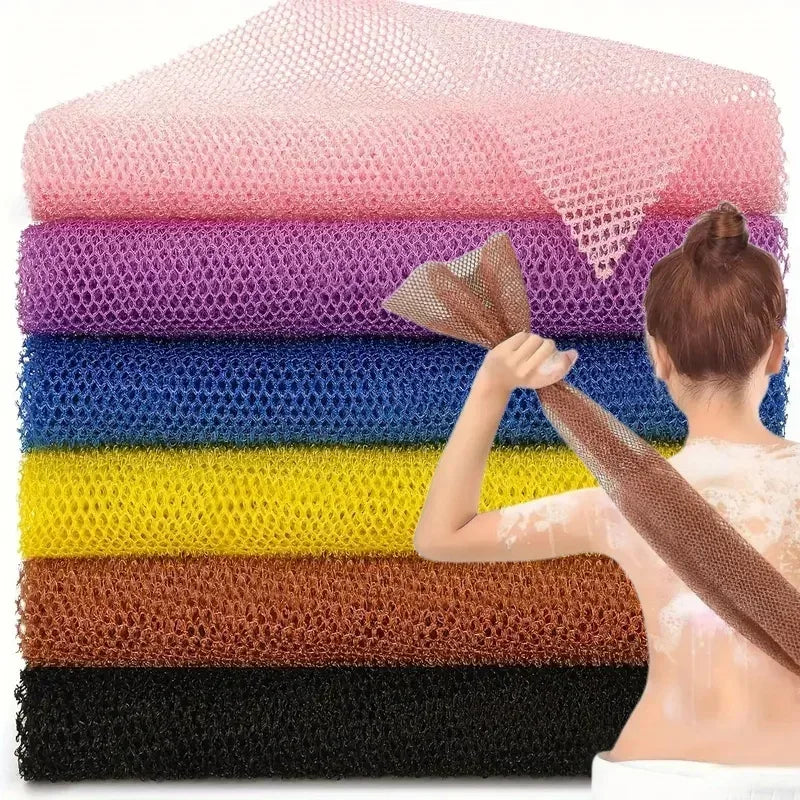 Double-Sided Exfoliating Net Sponge - Mesh Bath Scrub Washcloth & Body Shower Loofah for Deep Cleansing and Dead Skin Removal