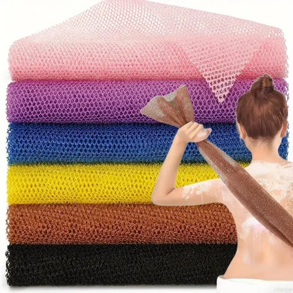 Double-Sided Exfoliating Net Sponge - Mesh Bath Scrub Washcloth & Body Shower Loofah for Deep Cleansing and Dead Skin Removal