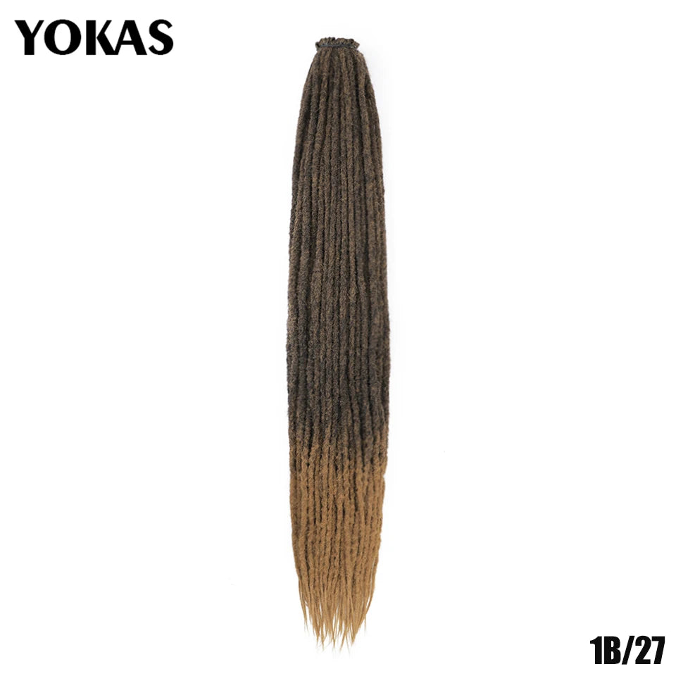 YOKAS Handmade Dreadlock Extensions - Synthetic Crochet Braided Hair 24 36 Inch Long Faux Locs for Women