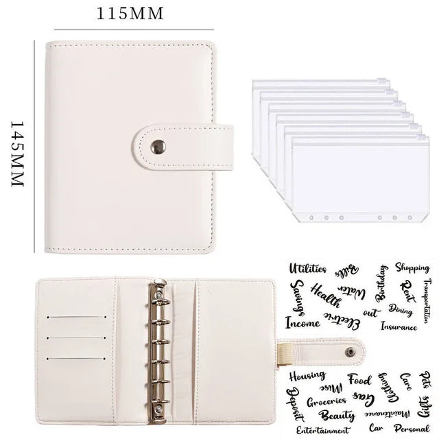 2023 Budget Planner – A7 Cash Envelope Savings Binder with 6 Holes for Financial Management, Loose-Leaf Notebook Organizer