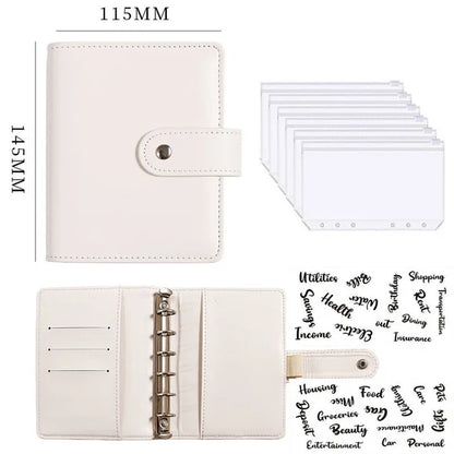 2023 Budget Planner – A7 Cash Envelope Savings Binder with 6 Holes for Financial Management, Loose-Leaf Notebook Organizer