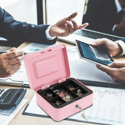 Security Cash & Key Safe Box — Steel Lockable Money, Coin, and Jewelry Storage for Home and Shop