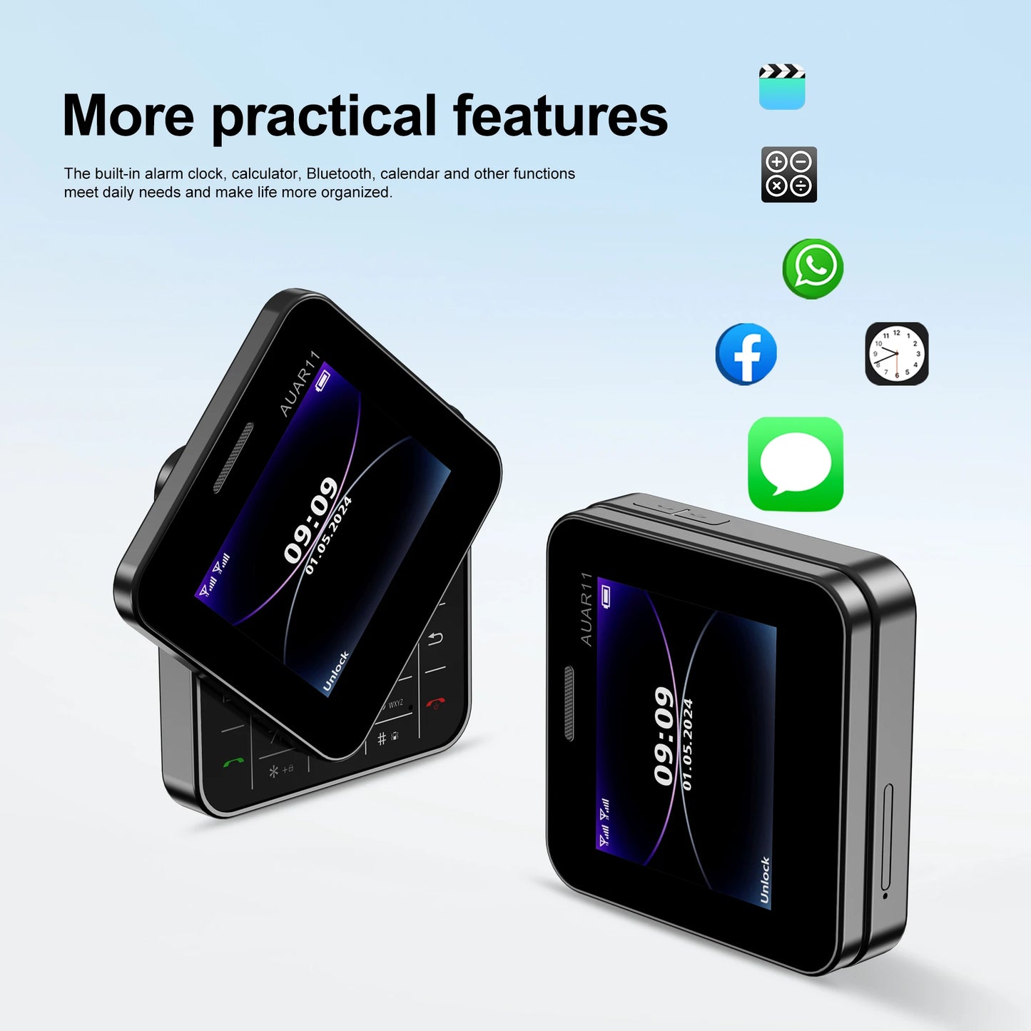 SERVO Mini 2G GSM Dual SIM Phone - Rotatable Slider Cellphone with Magic Voice, FM Radio & Quick Dial Buttons