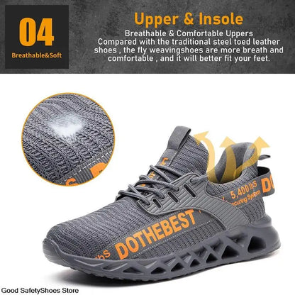 Steel Toe Safety Shoes for Men & Women – Lightweight Puncture-Proof Work Sneakers, Unisex Construction Boots