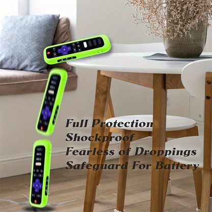 Luminous Silicone Remote Cover - Glow Protective Case with Rope for TCL Hisense Roku TV Remote Control