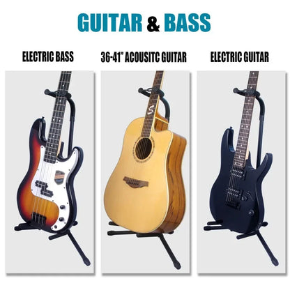 Vertical Folding Guitar Stand – Adjustable Floor Display Stand for Acoustic, Electric, Ukulele, Bass & Pipa