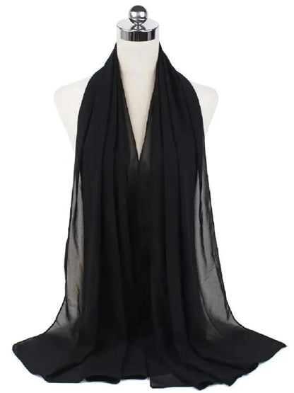 Women’s Solid Chiffon Instant Hijab – Ready-to-Wear Islamic Scarf, Muslim Shawl & Arab Head Wrap