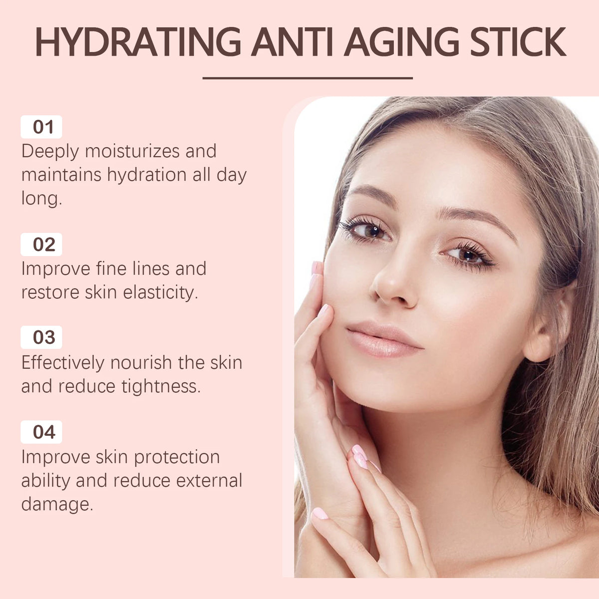 Moisturizing Multi Balm Stick - Collagen Hydrating Balm for Skin Firmness, Brightness, and Wrinkle Care