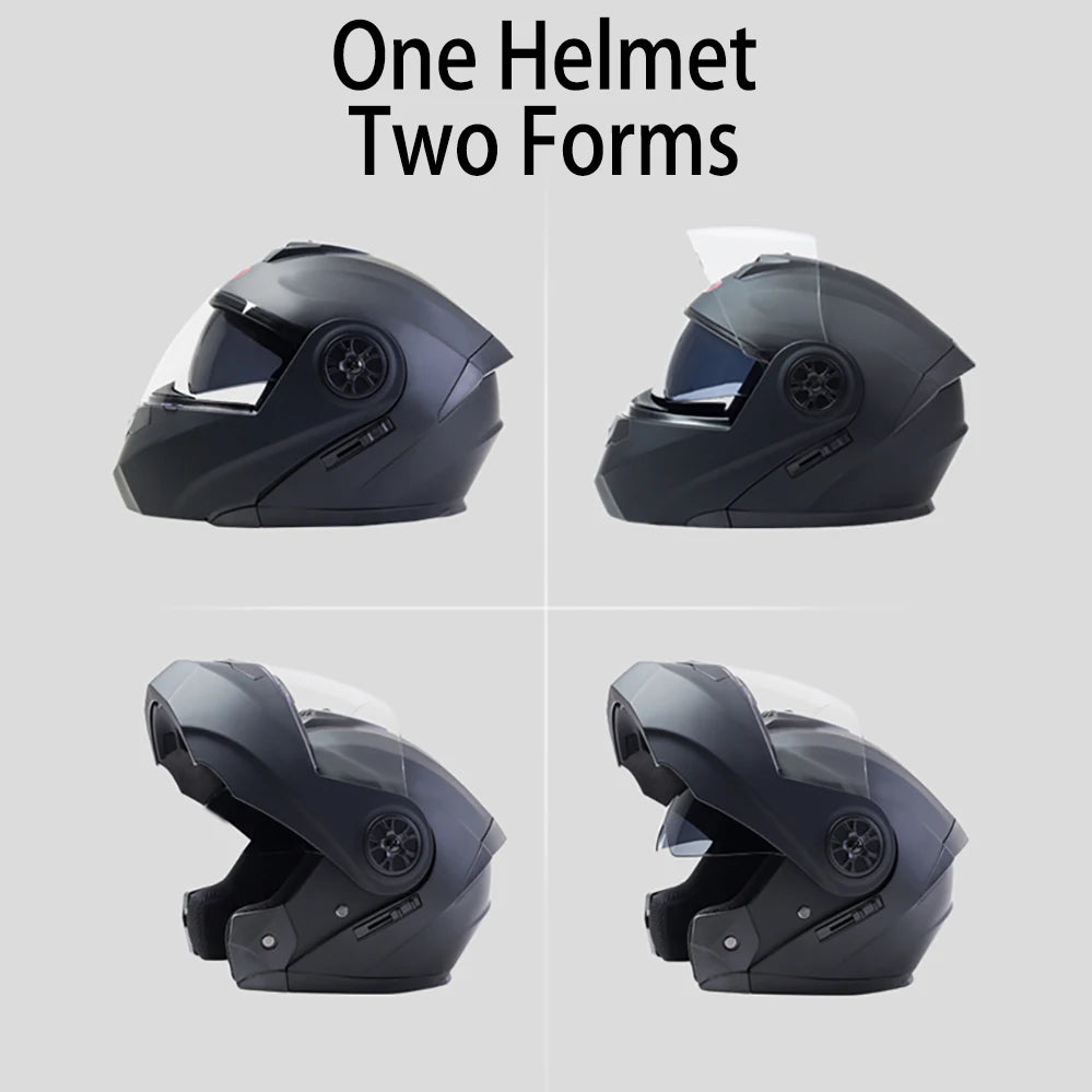 BLD Personalized Full Face Motorcycle Helmet – Dual Lens Modular Flip-Up Casco Moto for Men & Women