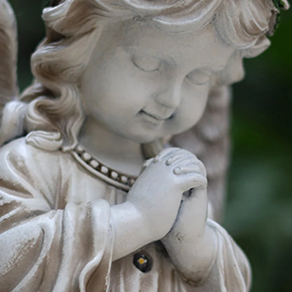 Solar Angel Garden Statue - Resin Praying Angel with Lights for Outdoor Patio, Lawn, Yard & Porch Decor