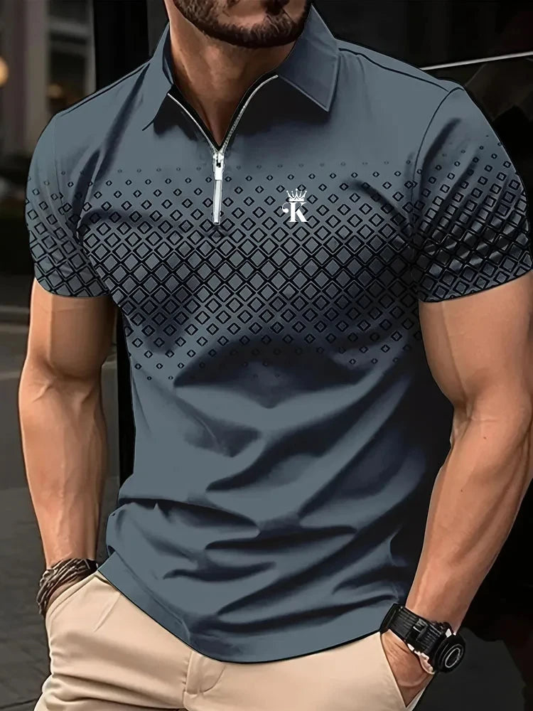 Men's Golf Polo Shirt - Business Casual Short Sleeve 3D Print Summer Polo