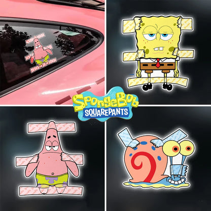 SpongeBob & Patrick Star Car Reflective Stickers — Waterproof Anime Window Decals for Car Decor Accessories