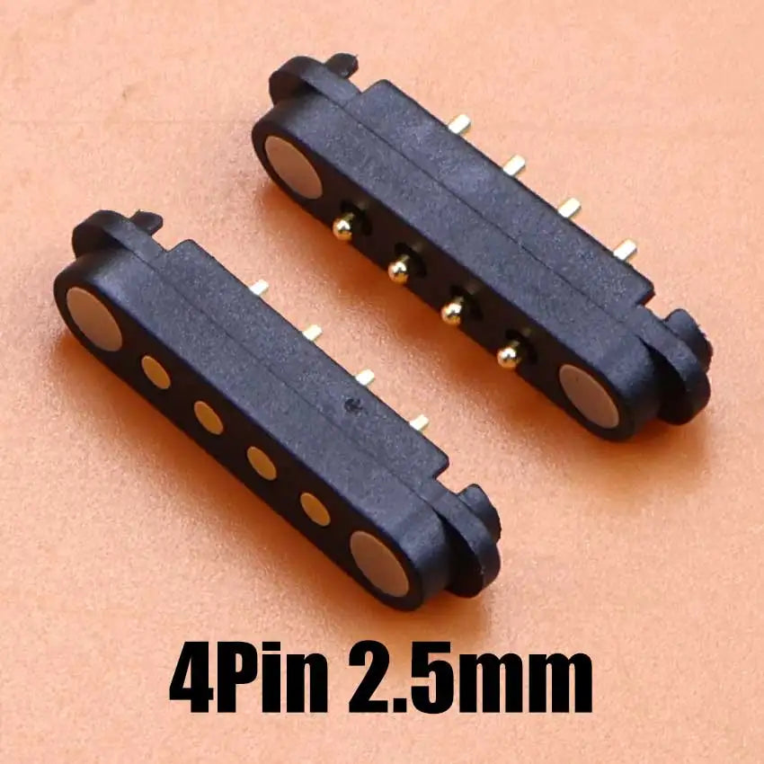 DC Magnetic Pogo Pin Connector - 2–8 Pin Spring-Loaded Male/Female Power Socket, 2.5/2.54/2.8mm Spacing
