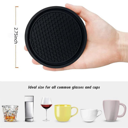 4PCS Universal Silicone Car Cup Holder Inserts – Anti-Slip Round Mats for Center Console Storage & Interior Protection