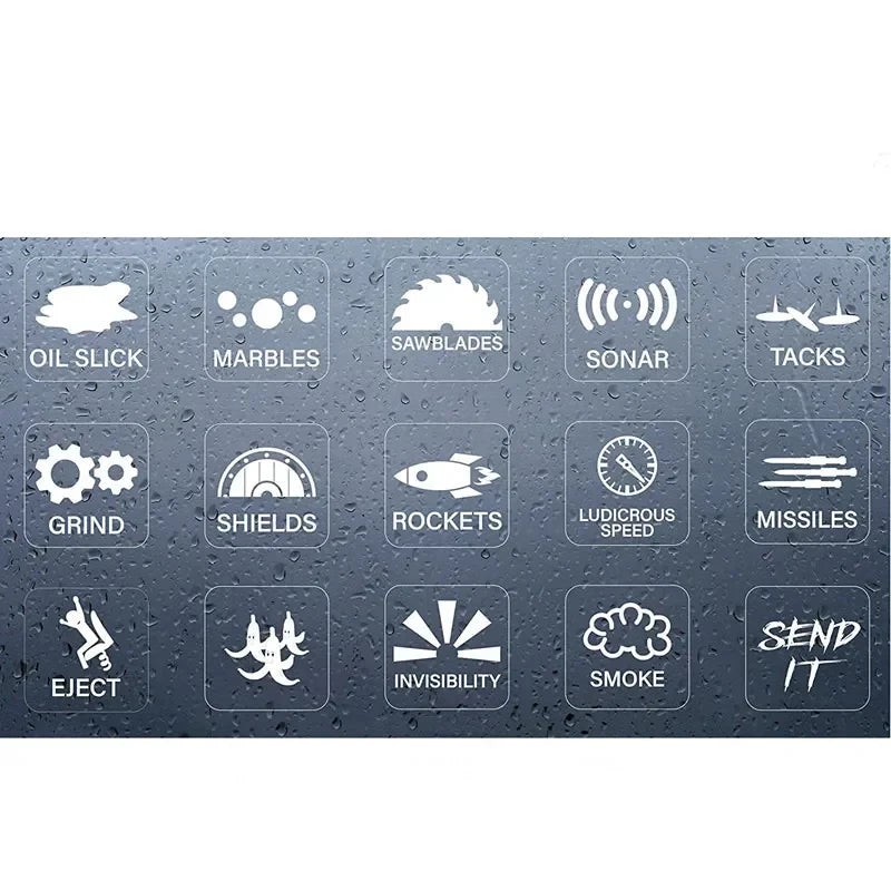 15PCS Car Dashboard Switch Stickers - Self-Adhesive Button Labels for Car & Truck Console Decoration