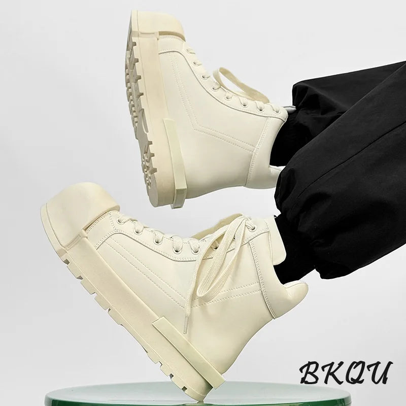 BKQU Black Knight Men's High-Top Work & Street Boots Autumn/Winter Commuter Derby Shoes
