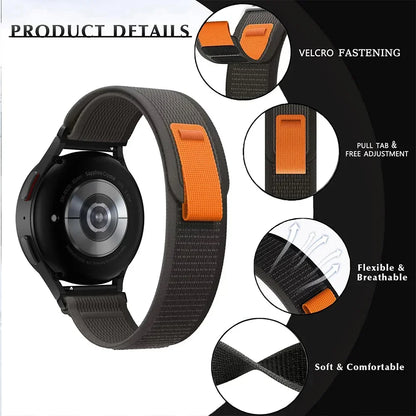 22mm Sport Nylon Watch Band for NORTH EDGE APACHE-46 – Trail Loop Replacement Strap Bracelet Correa Durable Adjustable Wristband