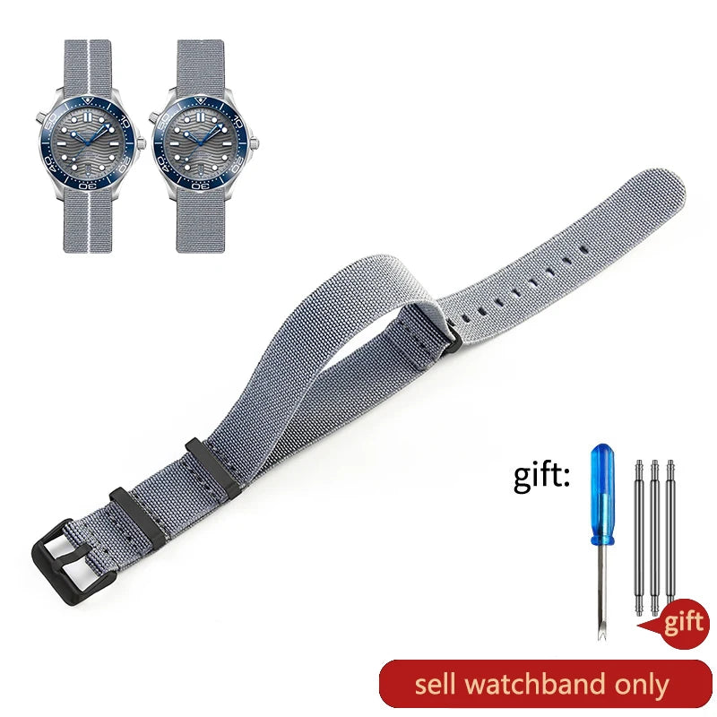 60's French Army Nylon Watch Strap - Woven Military Watch Band for Rolex, Seiko, Tudor & Omega