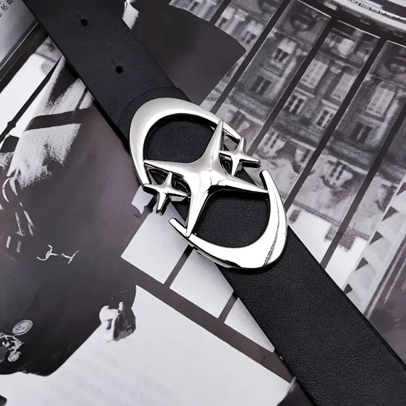 Stylish Oval Cross Buckle Belt - Durable Adjustable Unisex Fashion Accessory Gift for Men and Women
