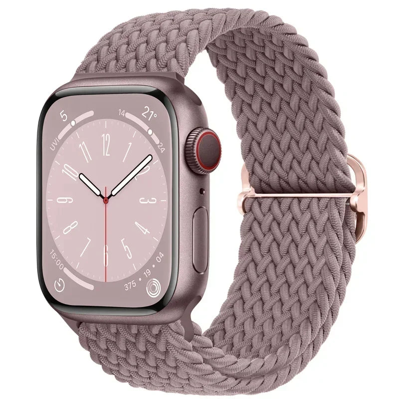 Braided Nylon Apple Watch Band – Adjustable Sport Strap Compatible with Ultra 2, Series 10/9/8/7/6/SE (40–49mm) Wrist Bracelet