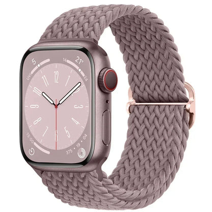 Braided Nylon Apple Watch Band – Adjustable Sport Strap Compatible with Ultra 2, Series 10/9/8/7/6/SE (40–49mm) Wrist Bracelet