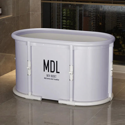 2025 One-Button Folding Oval Bath Tub – Adult SPA & Baby Wading Pool for Home, Sit or Lie Bath