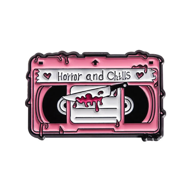 Magnetic Tape Music Series Metal Brooch – Versatile Clothing, Necklace & Badge Accessory with English Style
