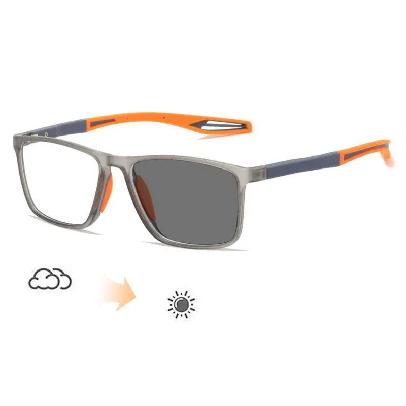 Intelligent Photochromic Myopia Glasses – Vintage TR90 Computer Sunglasses for Nearsighted Users, Finished Lenses -1.0 to -6.0