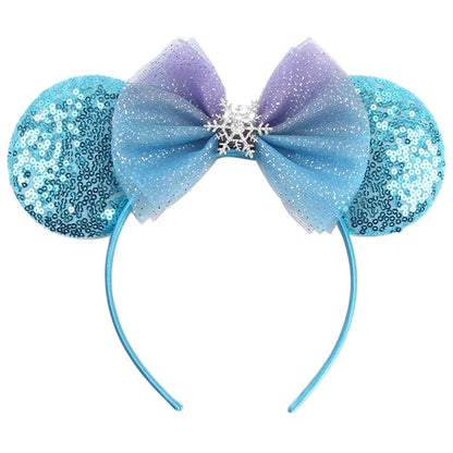 Disney Cartoon Mouse Ears Headband - Sequin Bow Hair Accessory for Girls, Birthday Parties & Cosplay