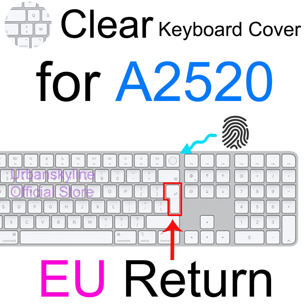 iMac Magic Keyboard Cover - Silicone Protective Skin for Apple A2449, A2450, A2520, A1644, A1843, A1314 & A1243