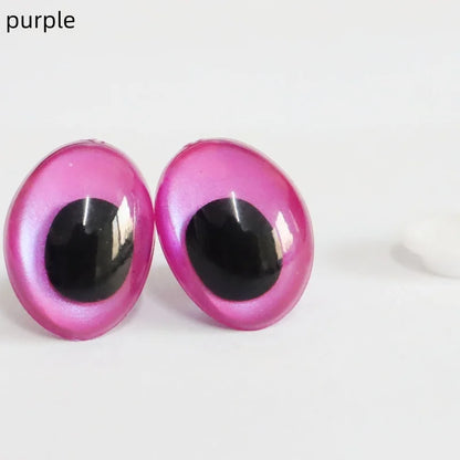 10PCS 3D Colorful Safety Eyes - Oval Crochet Doll Eyes for Amigurumi DIY Toy Making