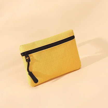 Canvas Mini Coin Purse with Zipper – Cute Solid Color Key & Money Pouch for Kids, Women & Men